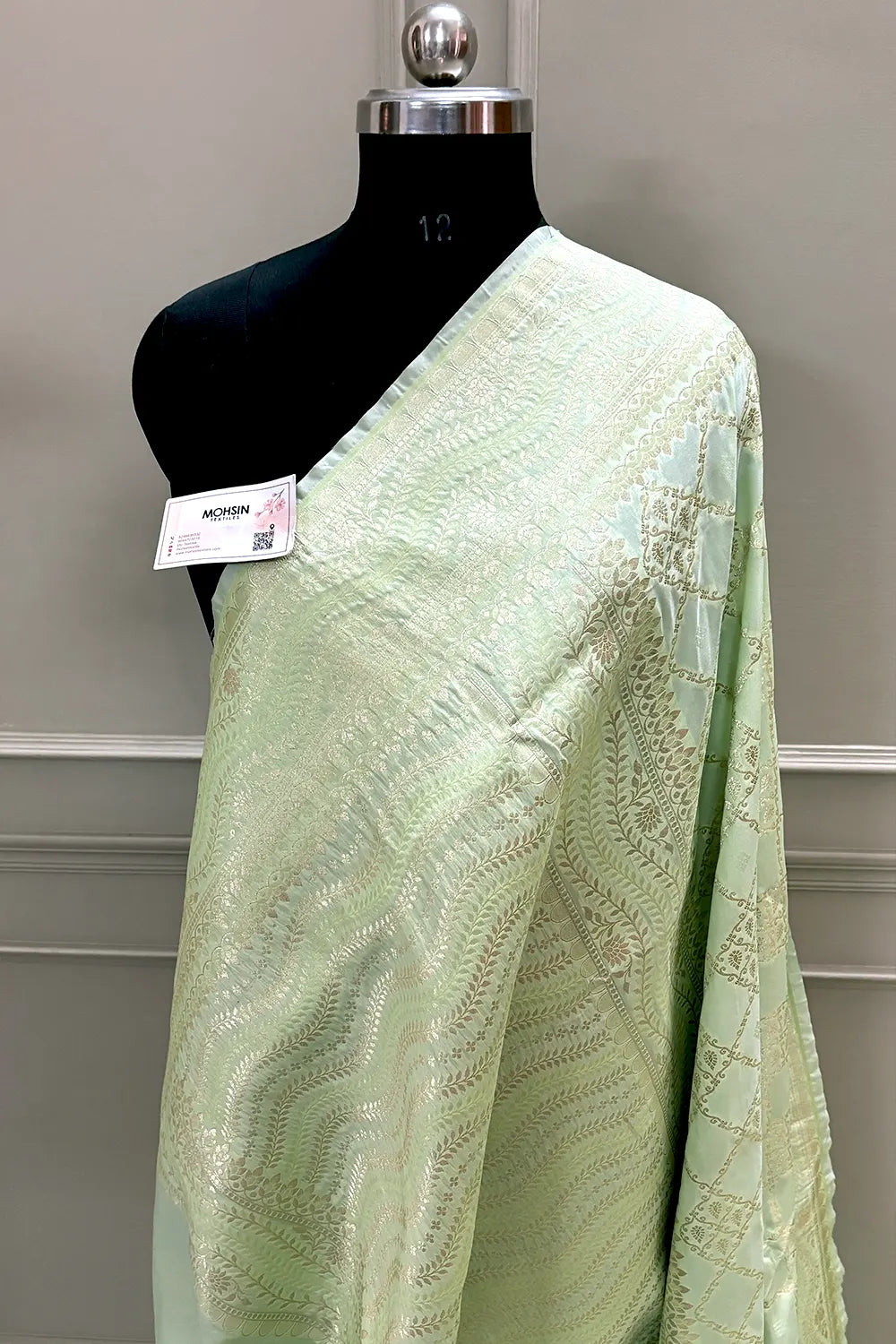 Pista Pi Jaal Katan Silk Banarasi Saree