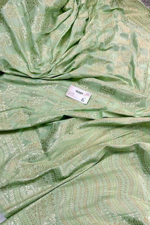 Pista Pi Jaal Katan Silk Banarasi Saree
