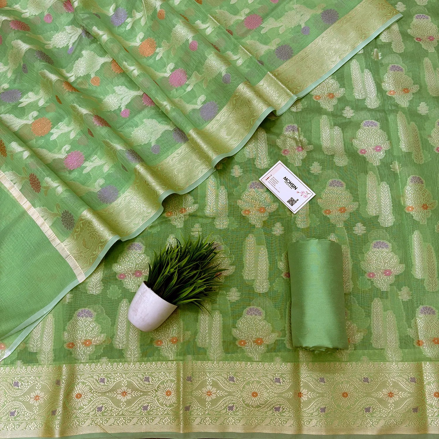 Pista Resham Banarasi Silk Suit