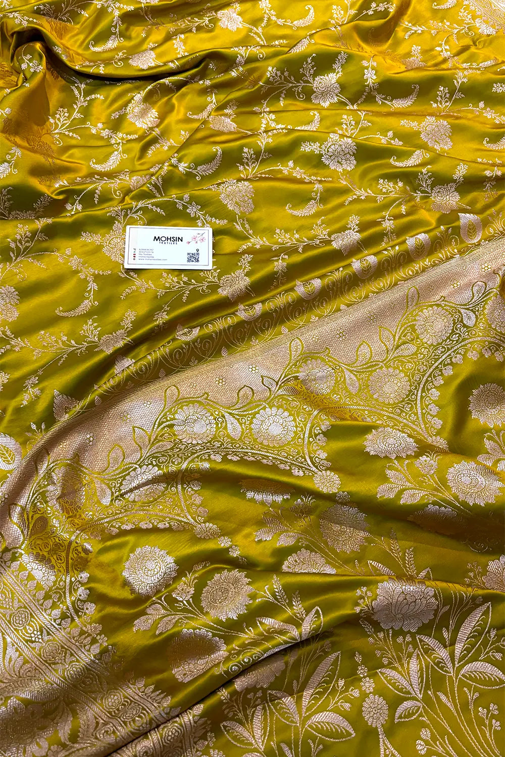 Bottle Green Suhani Jaal Katan Mashru Silk Banarasi Saree