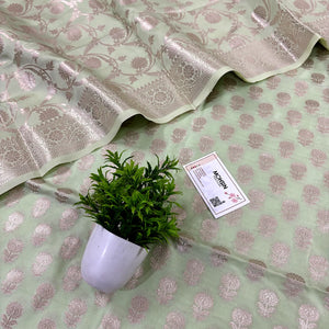 Pista Sunflower Satin Silk Banarasi Suit