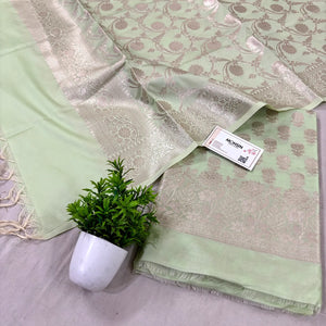 Pista Sunflower Satin Silk Banarasi Suit