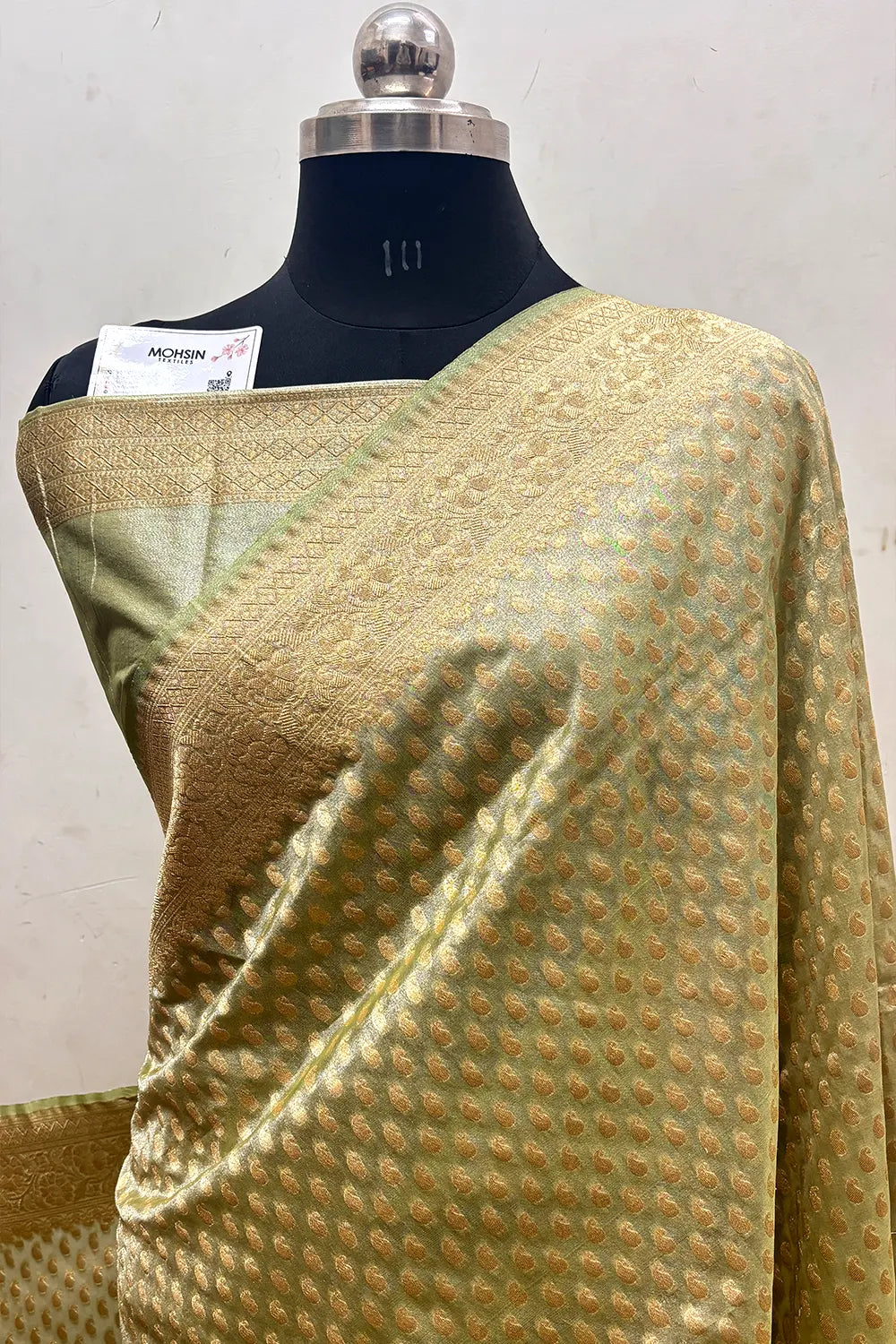 Pista Tissue Silk Banarasi Saree