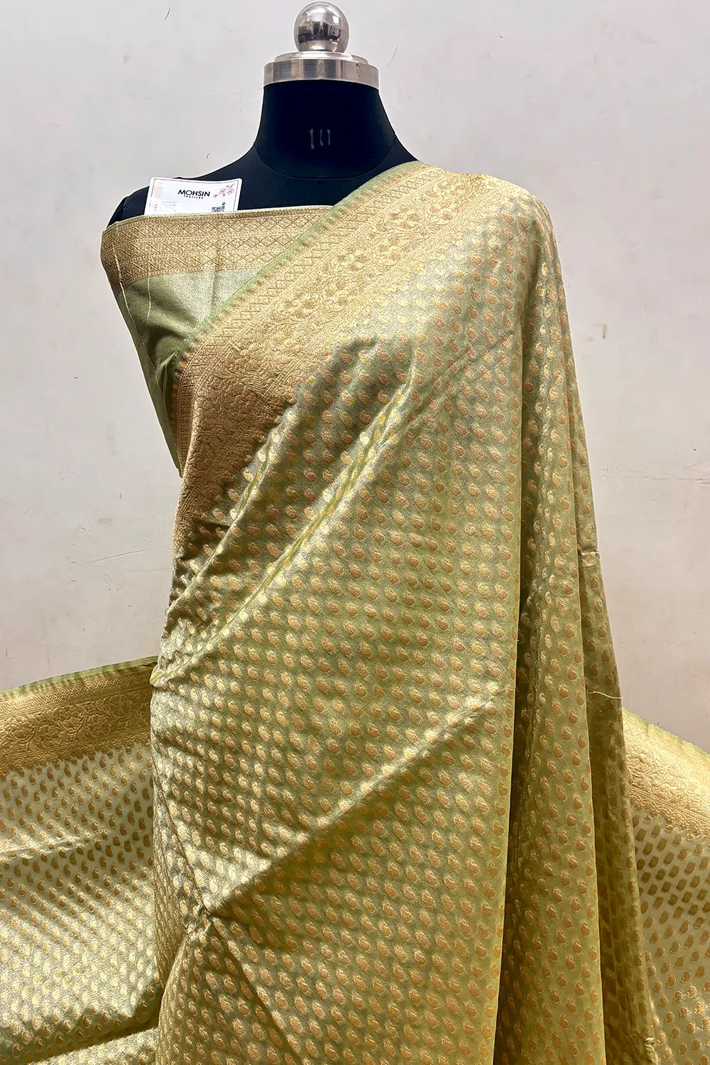 Pista Tissue Silk Banarasi Saree