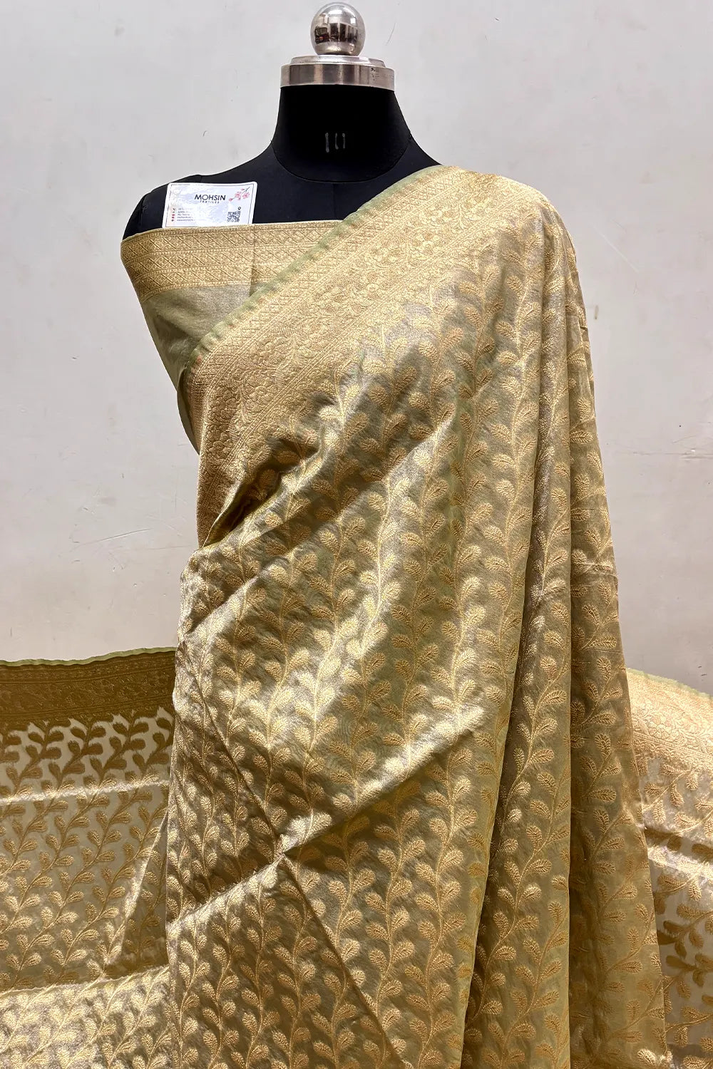 Pista Tissue Silk Banarasi Saree