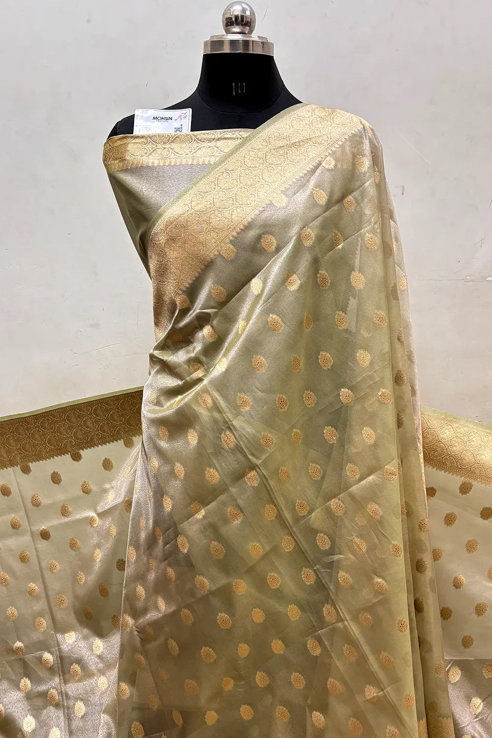Pista Tissue Silk Banarasi Saree