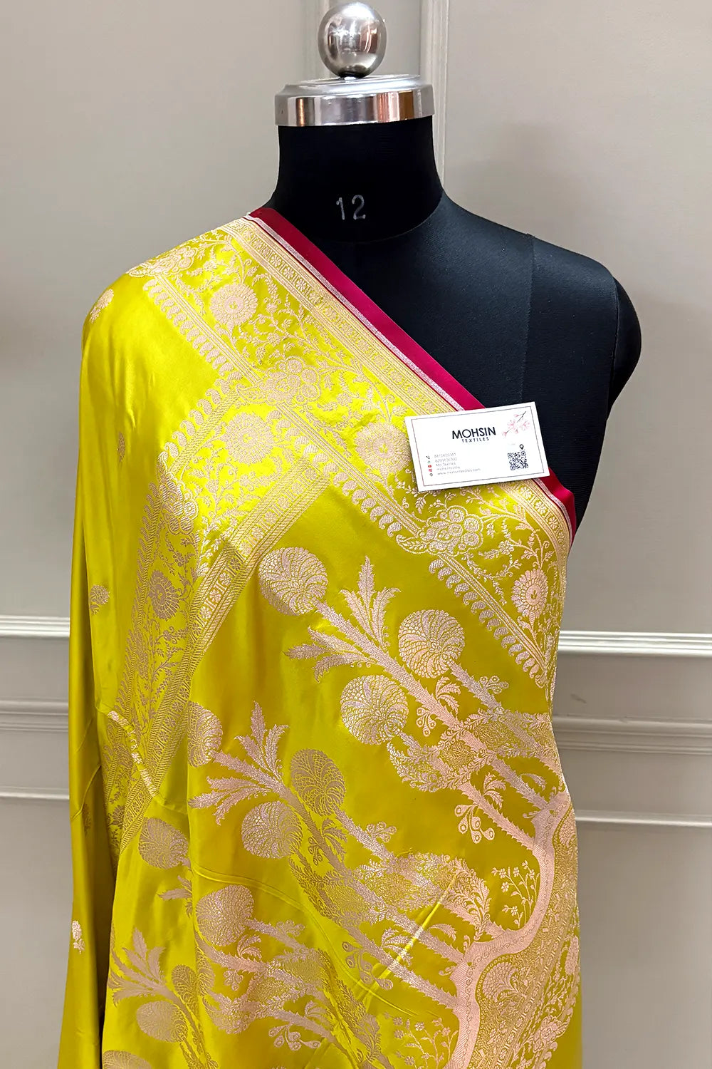 Pista Zari Katan Silk Banarasi Saree