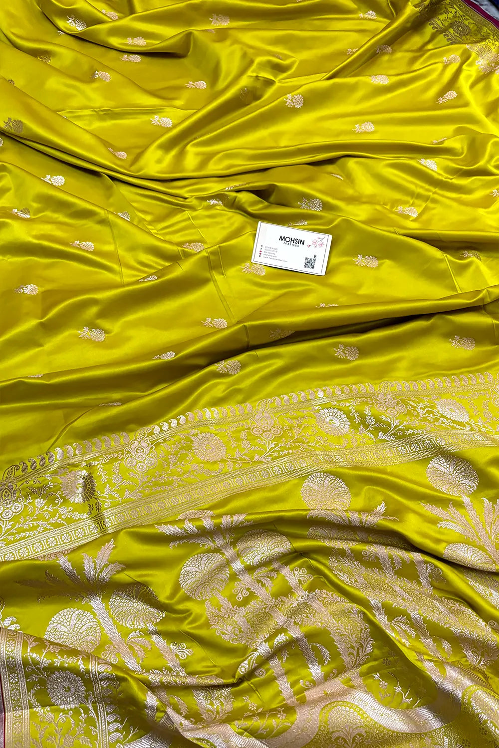 Pista Zari Katan Silk Banarasi Saree