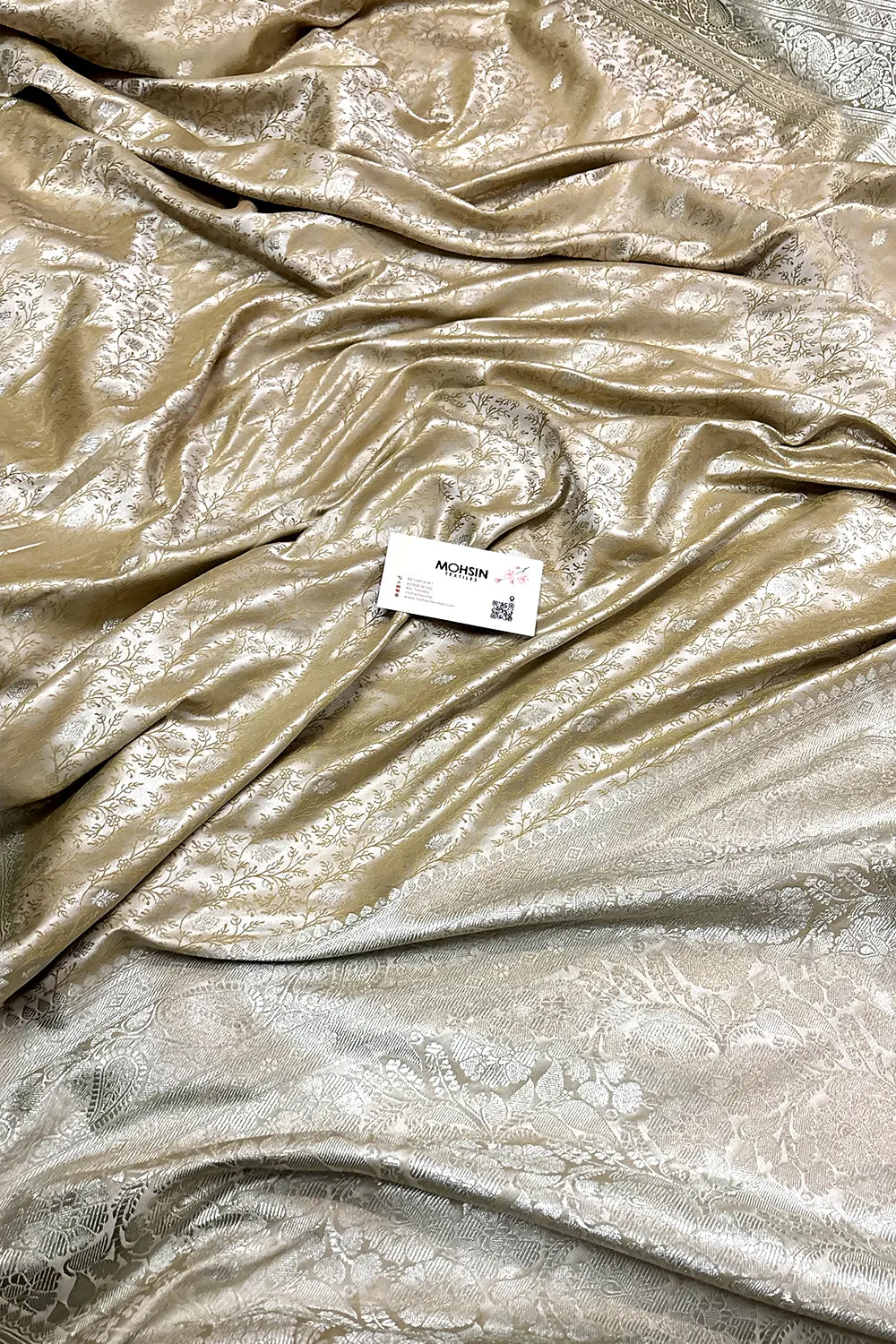 Pista Zari Katan Silk Banarasi Saree