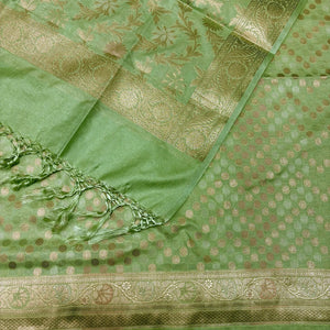 Pista Zari Katan Silk Banarasi Suit