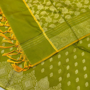 Pista Zari Satin Silk Banarasi Suit