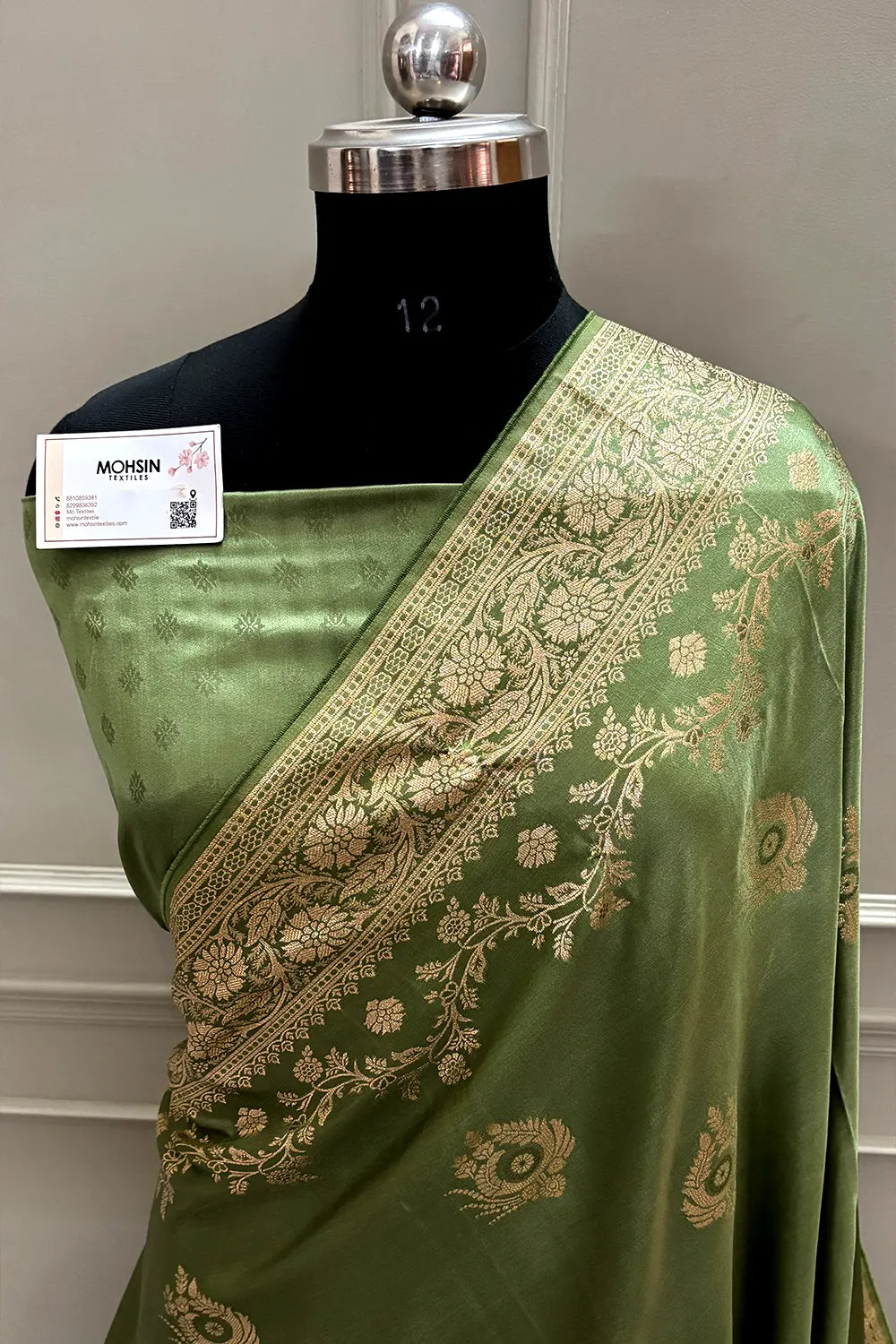 Pista Zari Semi Mashru Silk Banarasi Saree