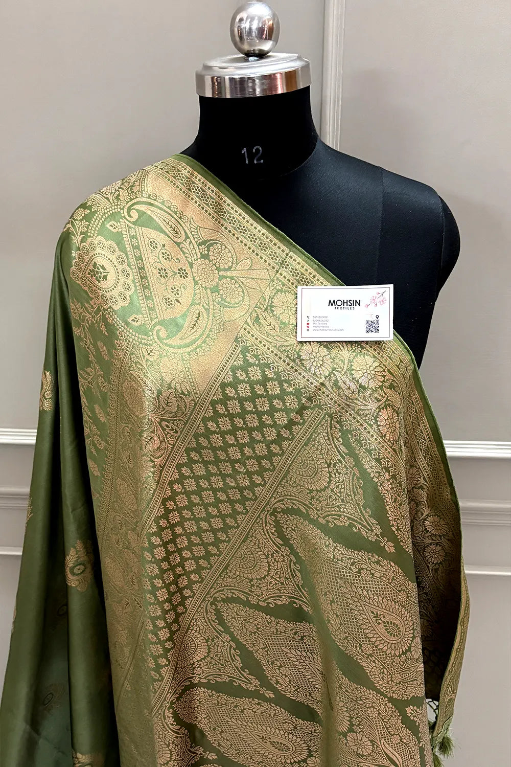 Pista Zari Semi Mashru Silk Banarasi Saree