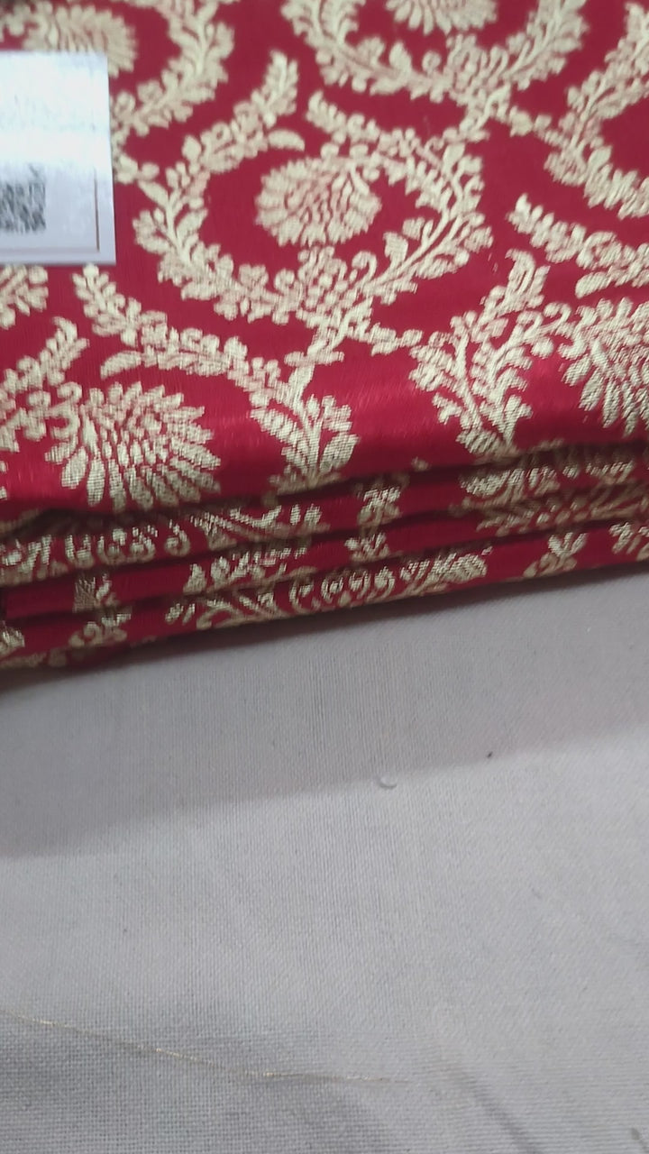 Red Golden Zari Kimkhab Silk Banarasi Gharara