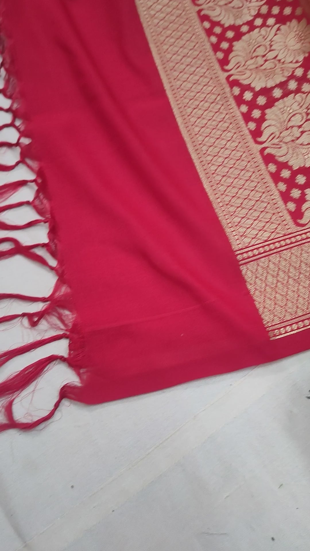 Red Golden Zari Katan Silk Banarasi Suit