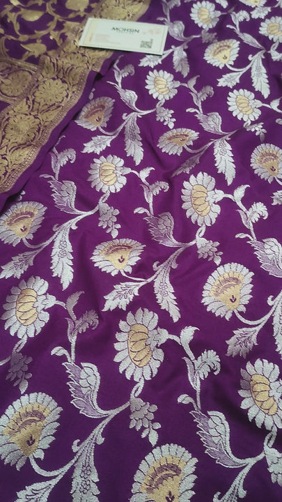 Purple Sona Rupa Jaal Katan Silk Banarasi Suit