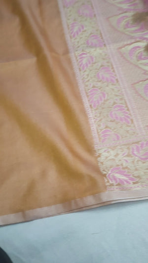 Mustard Pink Meena Katan Silk Banarasi Suit
