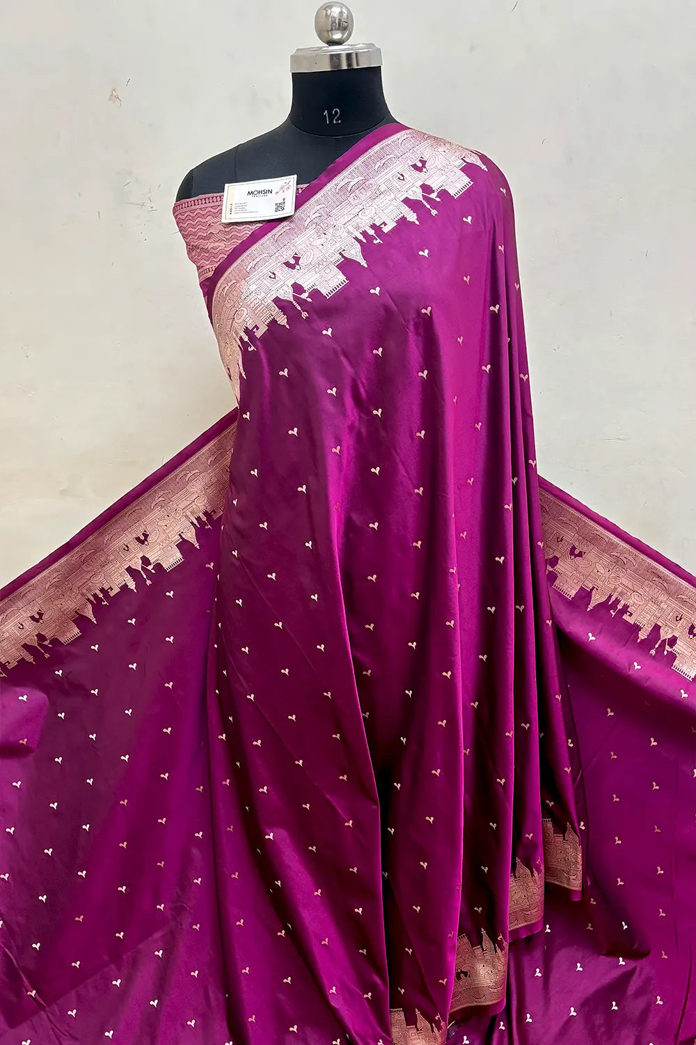 Purple Garhwa Ghat Katan Silk Banarasi Saree