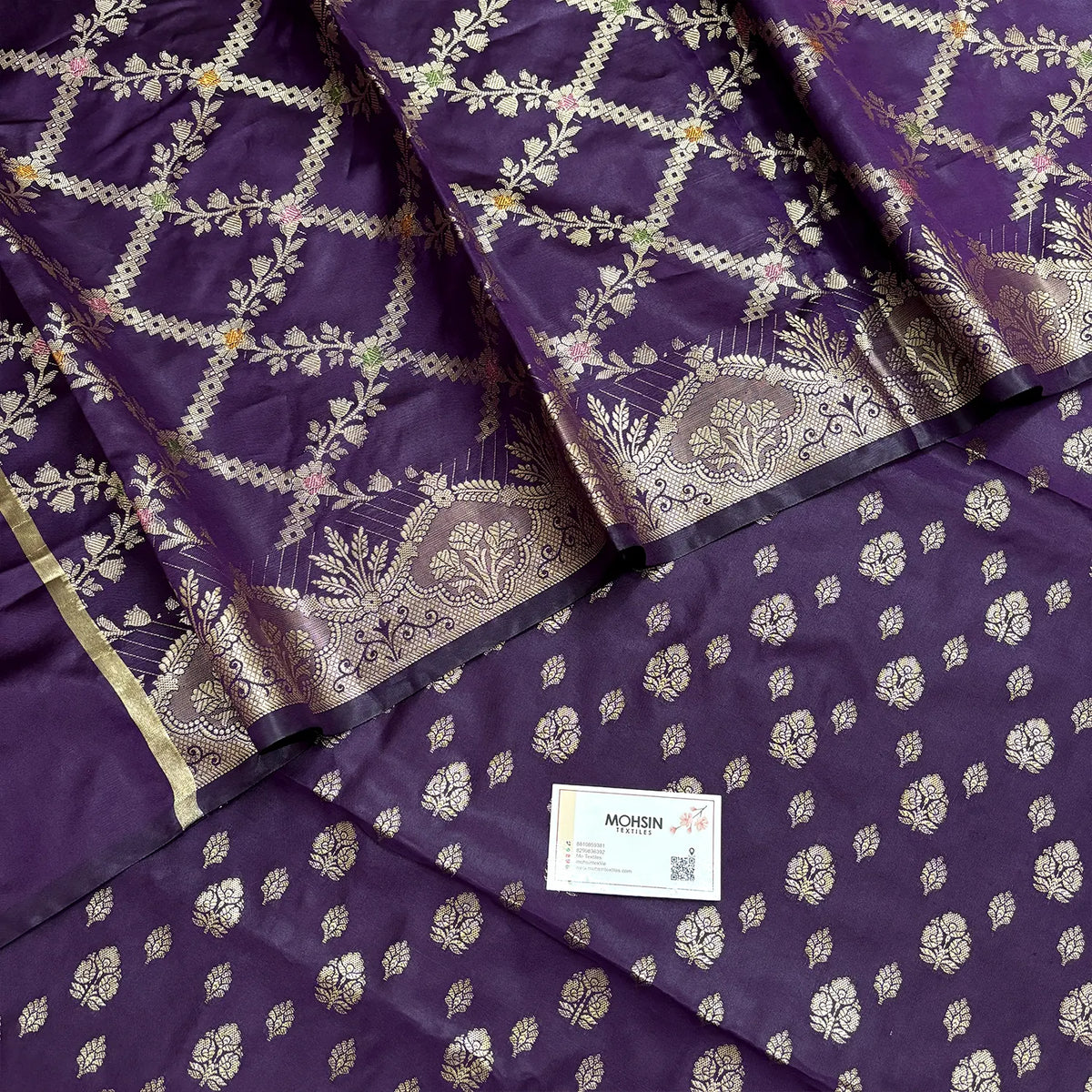 Purple Nai Basti Banarasi Silk Suit