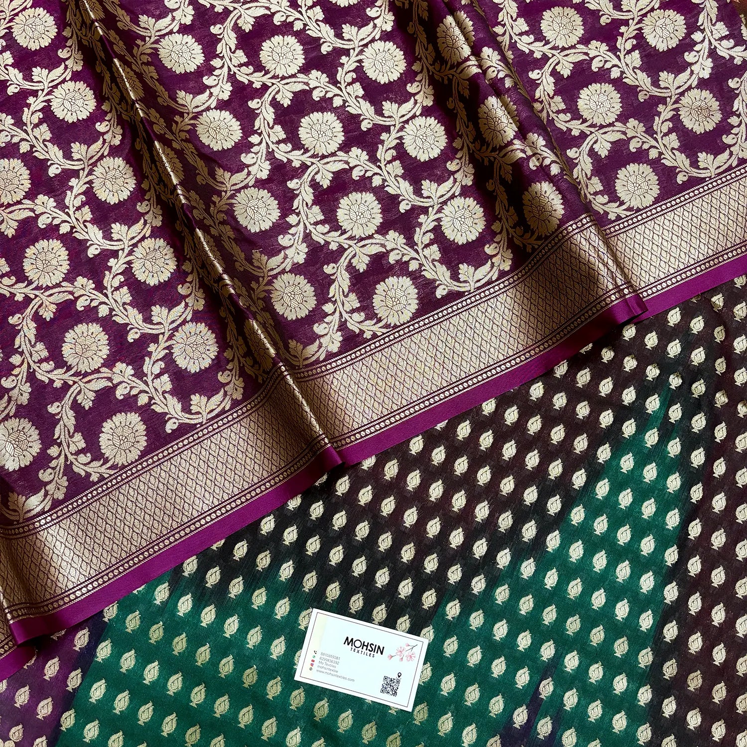 Purple Guldaan Agni Rangkaat Katan Silk Banarasi Suit