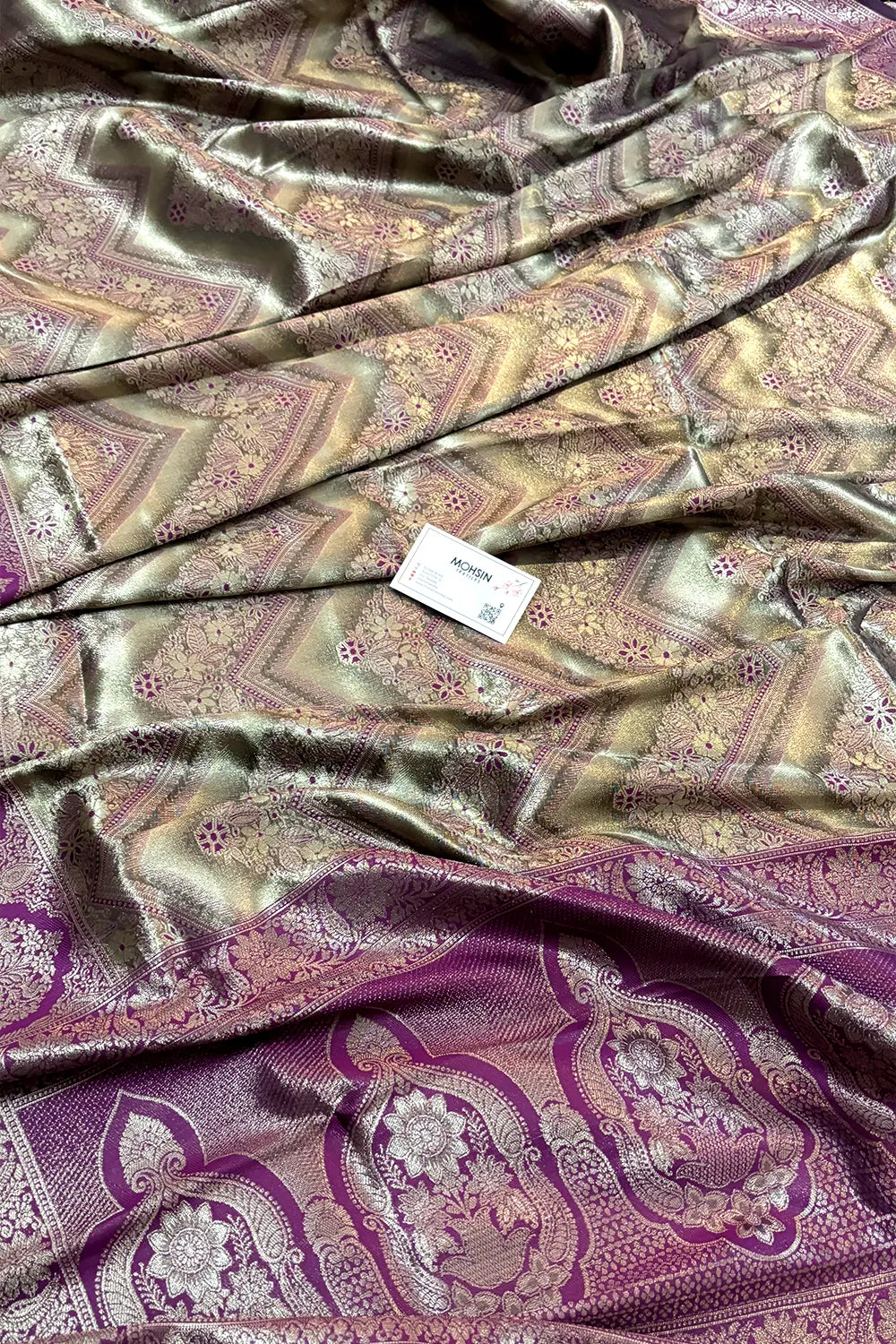Purple Pashmina Tissue Silk Banarasi Saree