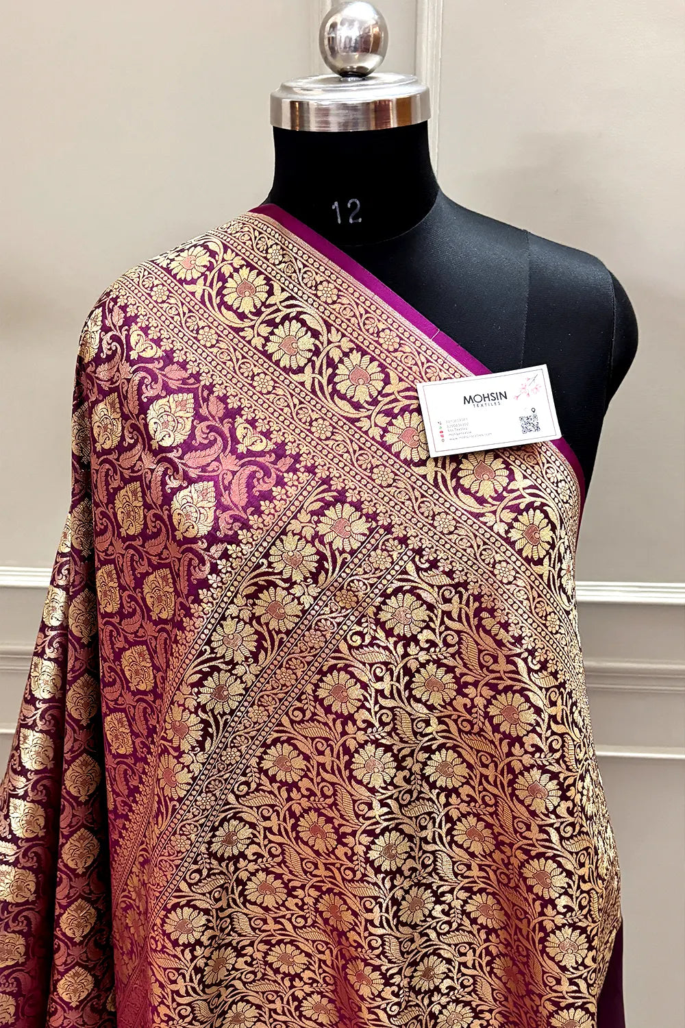 Purple Rajvada Buti Katan Silk Banarasi Saree
