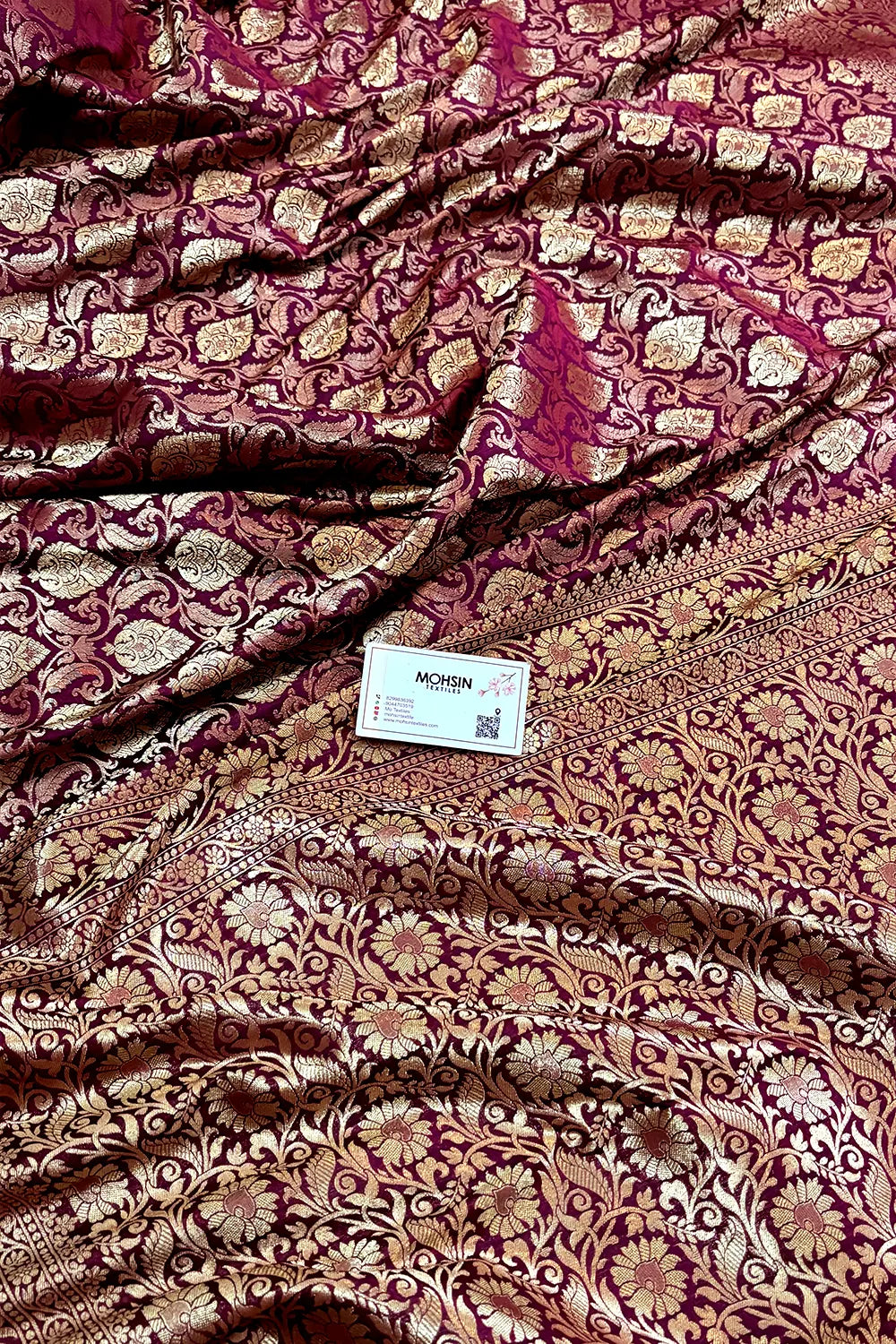 Purple Rajvada Buti Katan Silk Banarasi Saree