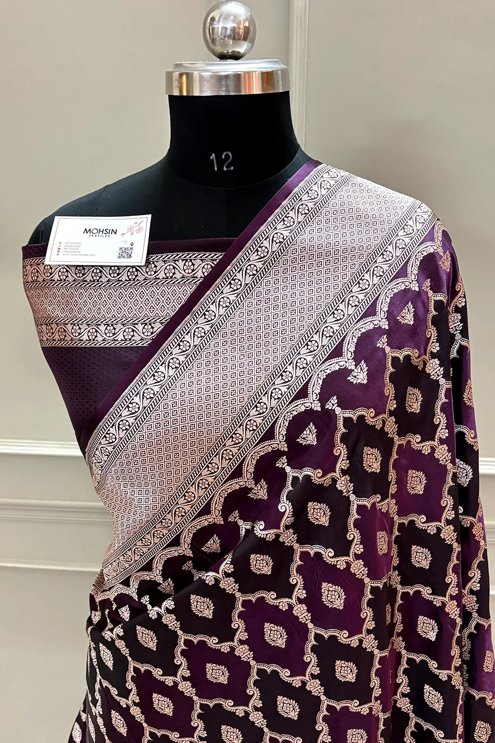 Purple Rangkaat Zari Katan Silk Banarasi Saree