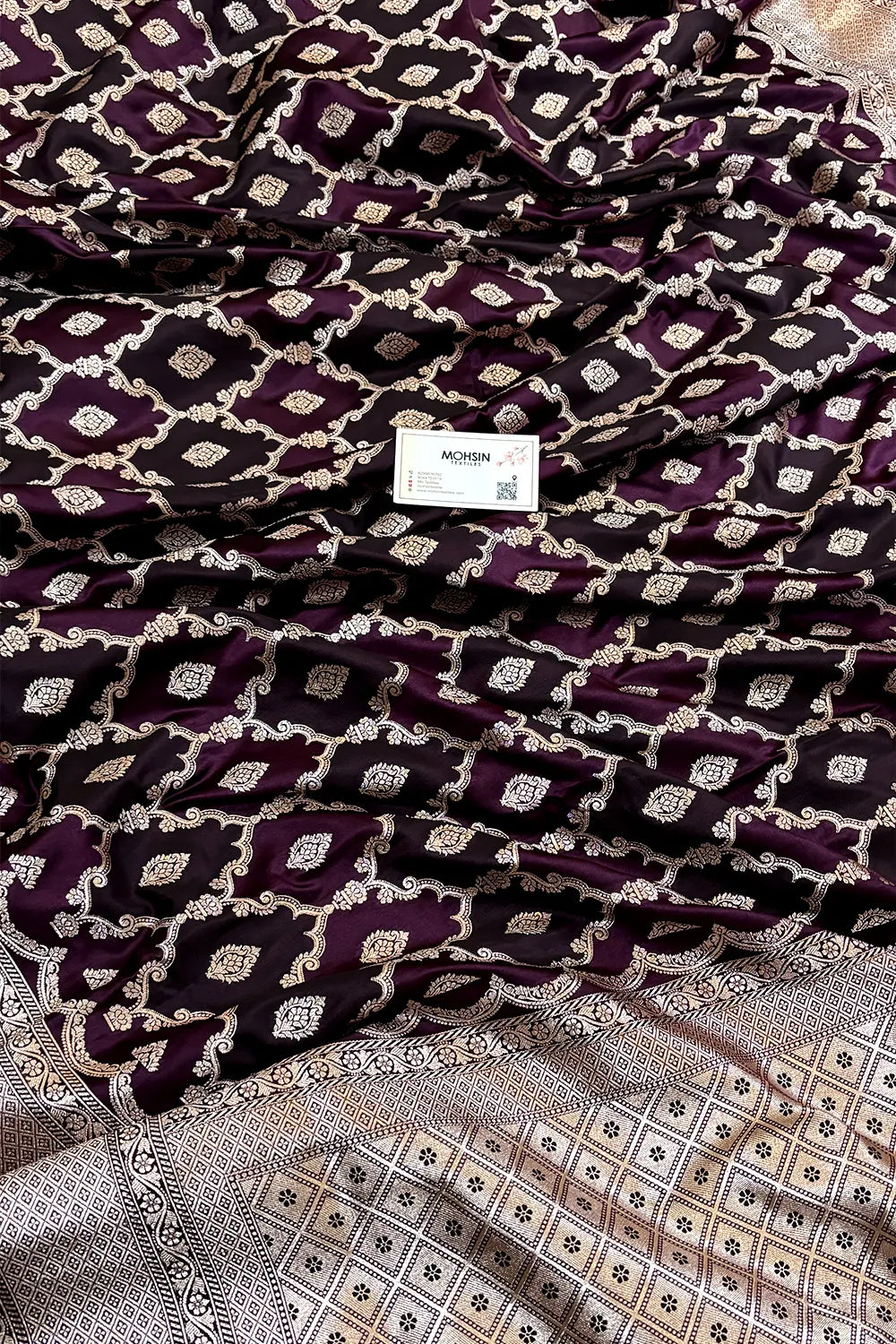 Purple Rangkaat Zari Katan Silk Banarasi Saree