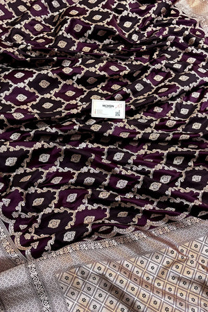 Purple Rangkaat Zari Katan Silk Banarasi Saree