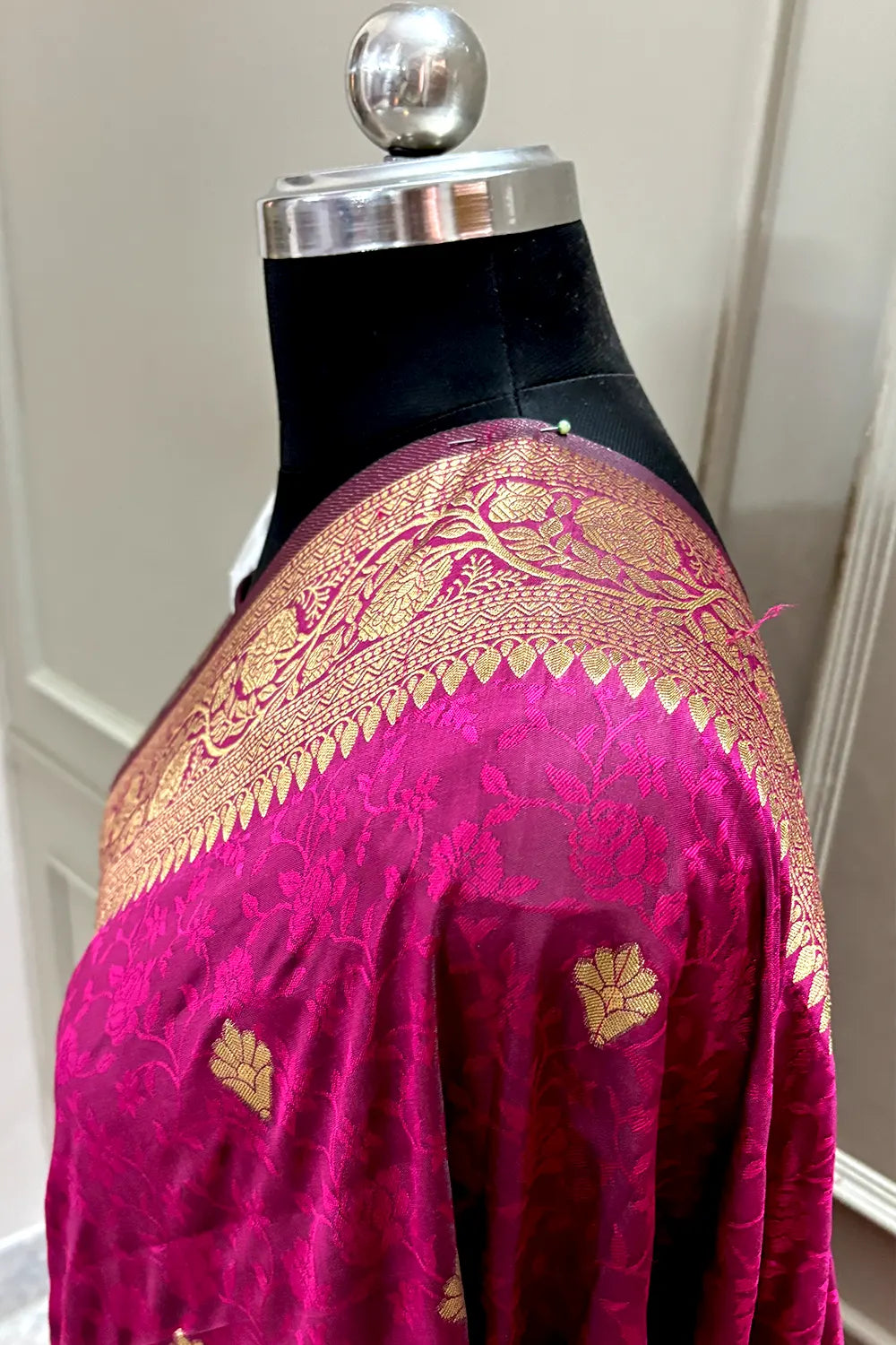 Purple Resham Banarasi Silk Saree