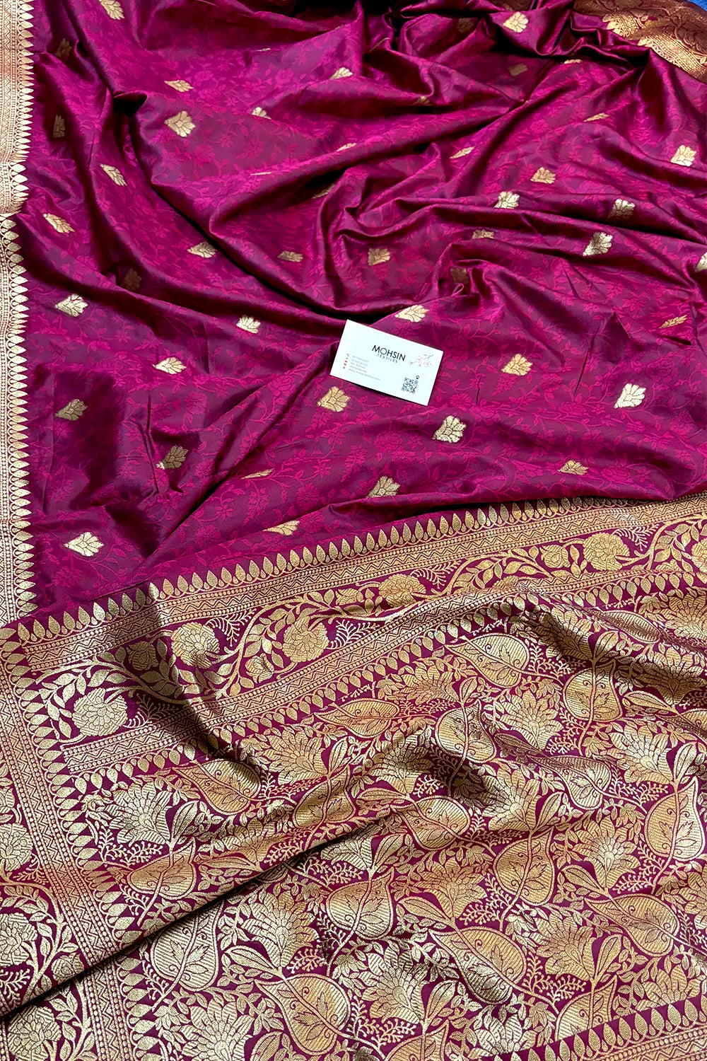 Purple Resham Banarasi Silk Saree