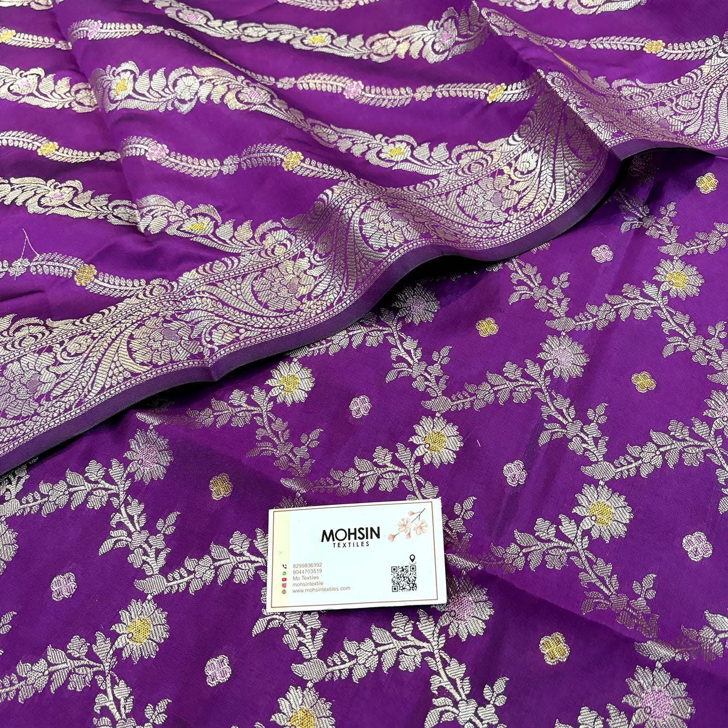 Purple Resham Banarasi Silk Suit