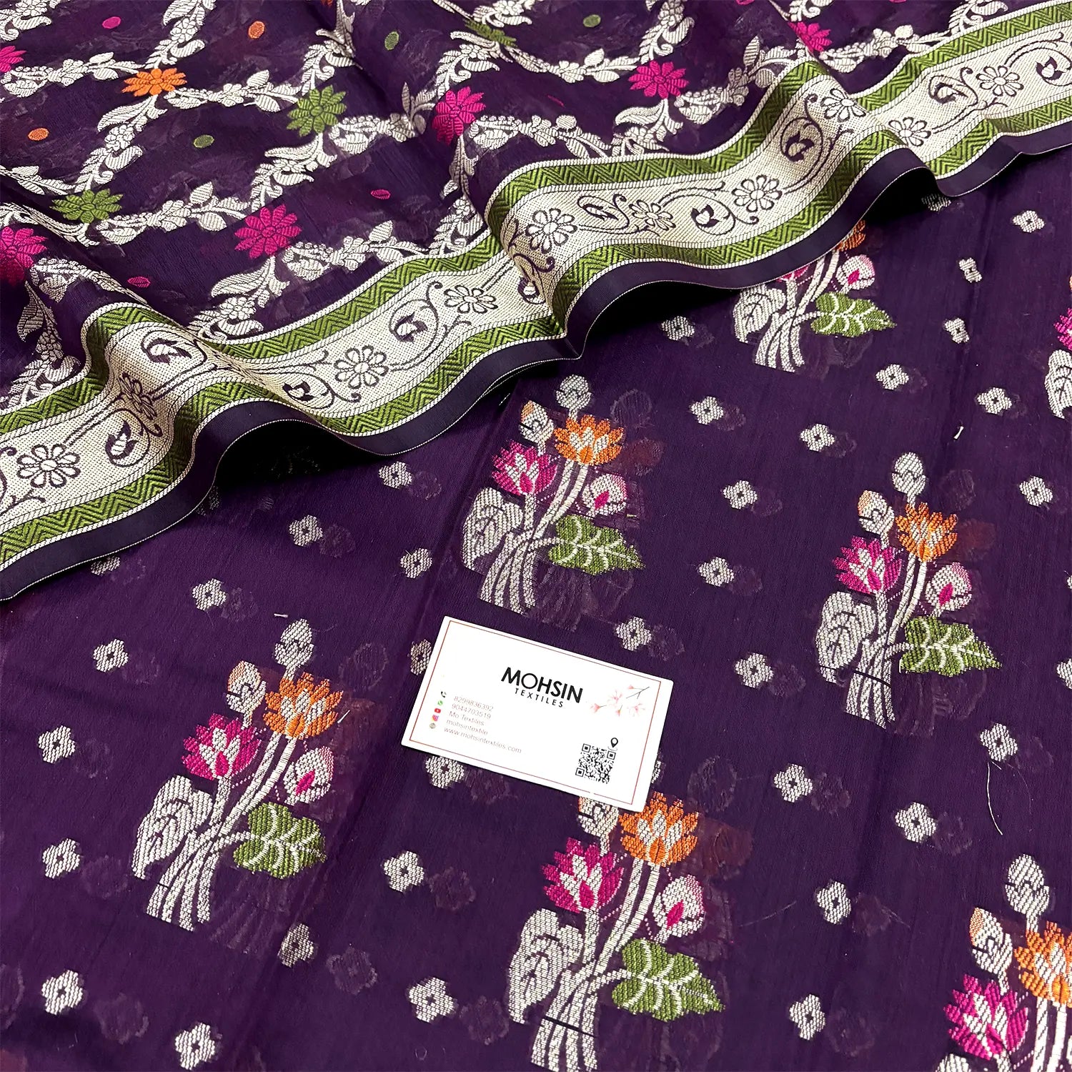 Purple Resham Banarasi Silk Suit