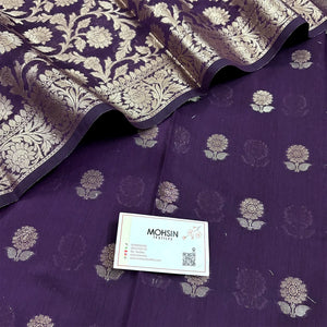 Purple Resham Banarasi Silk Suit