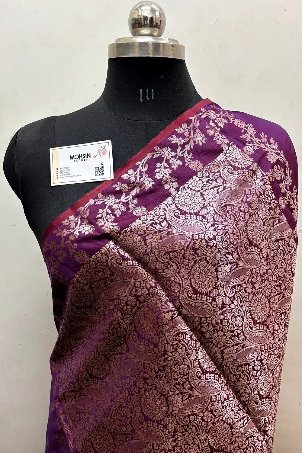 Purple Semi Katan Silk Banarasi Saree