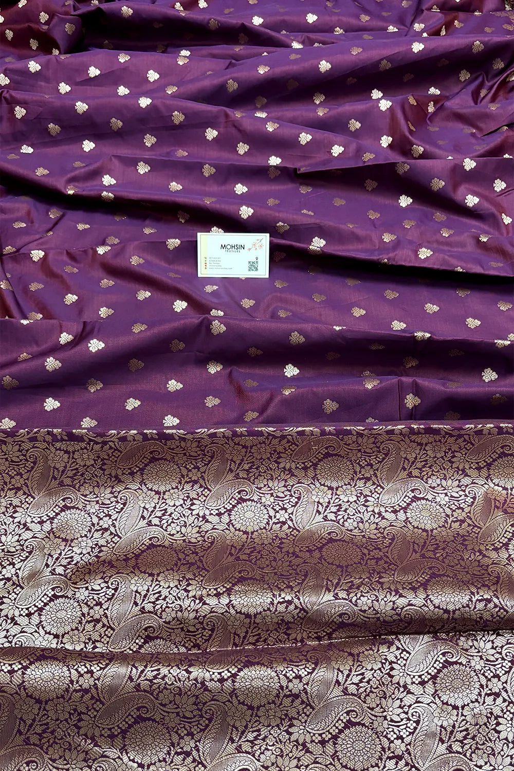 Purple Semi Katan Silk Banarasi Saree