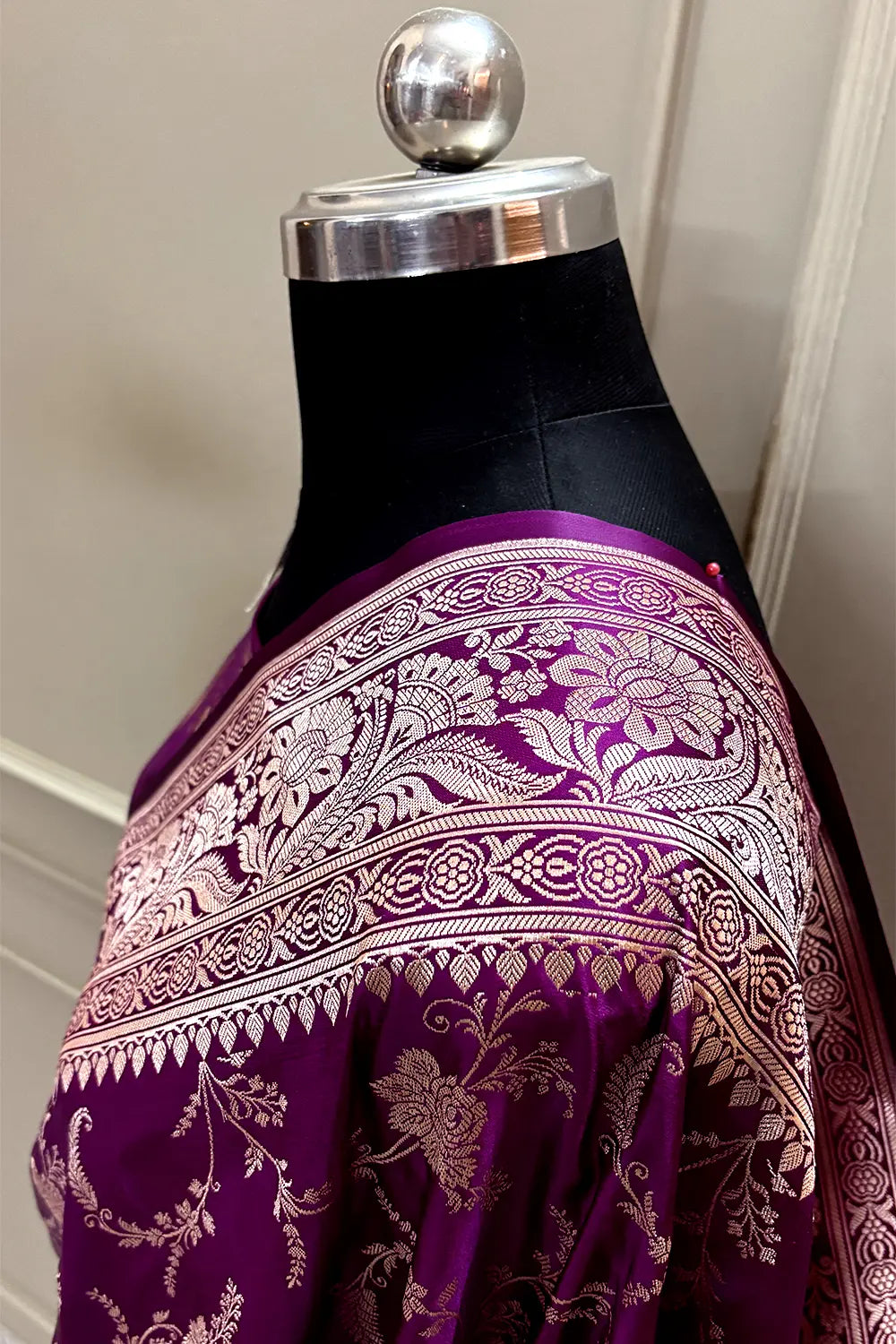 Purple Suhani Jaal Katan Silk Banarasi Saree