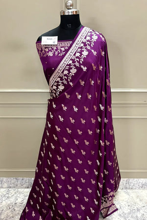 Purple Tejo Katan Silk Banarasi Saree