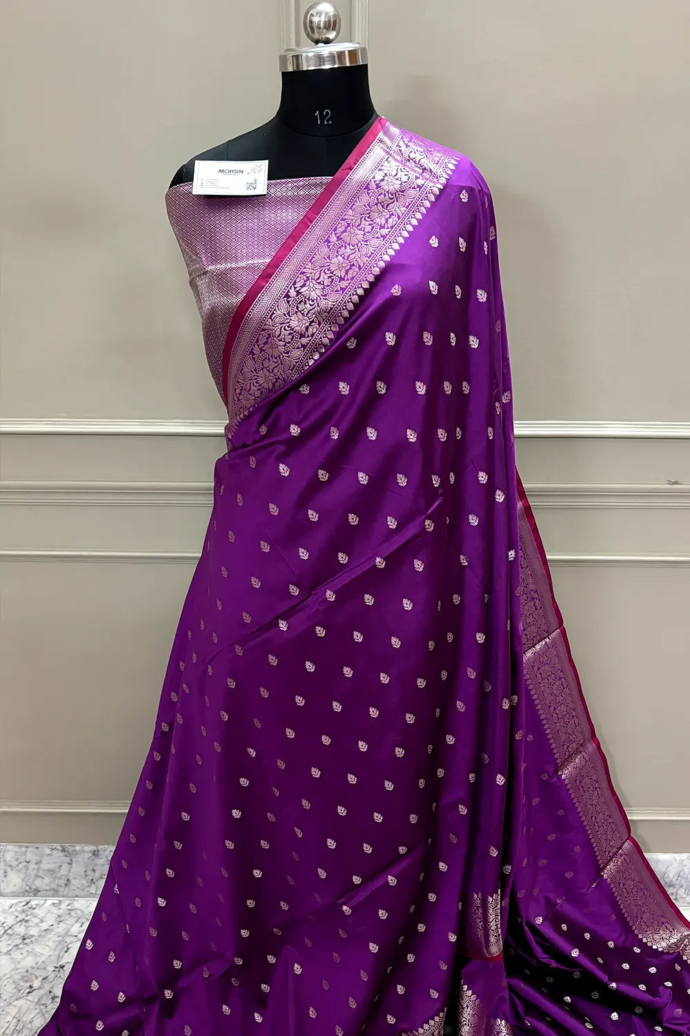 Purple Zari Banarasi Silk Saree