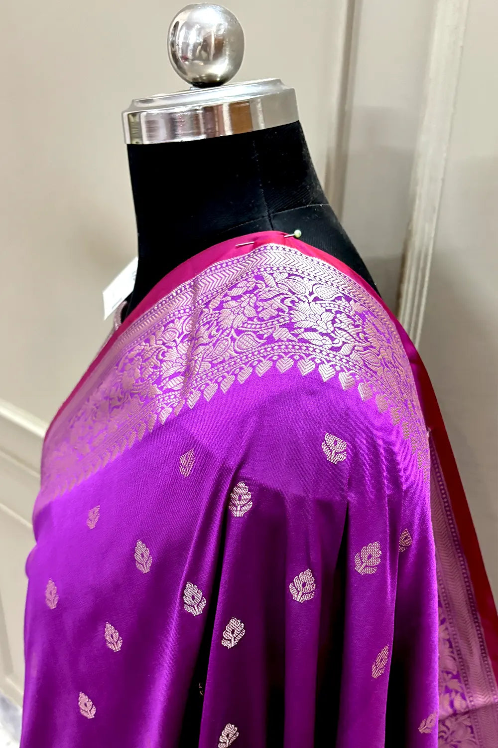 Purple Zari Banarasi Silk Saree