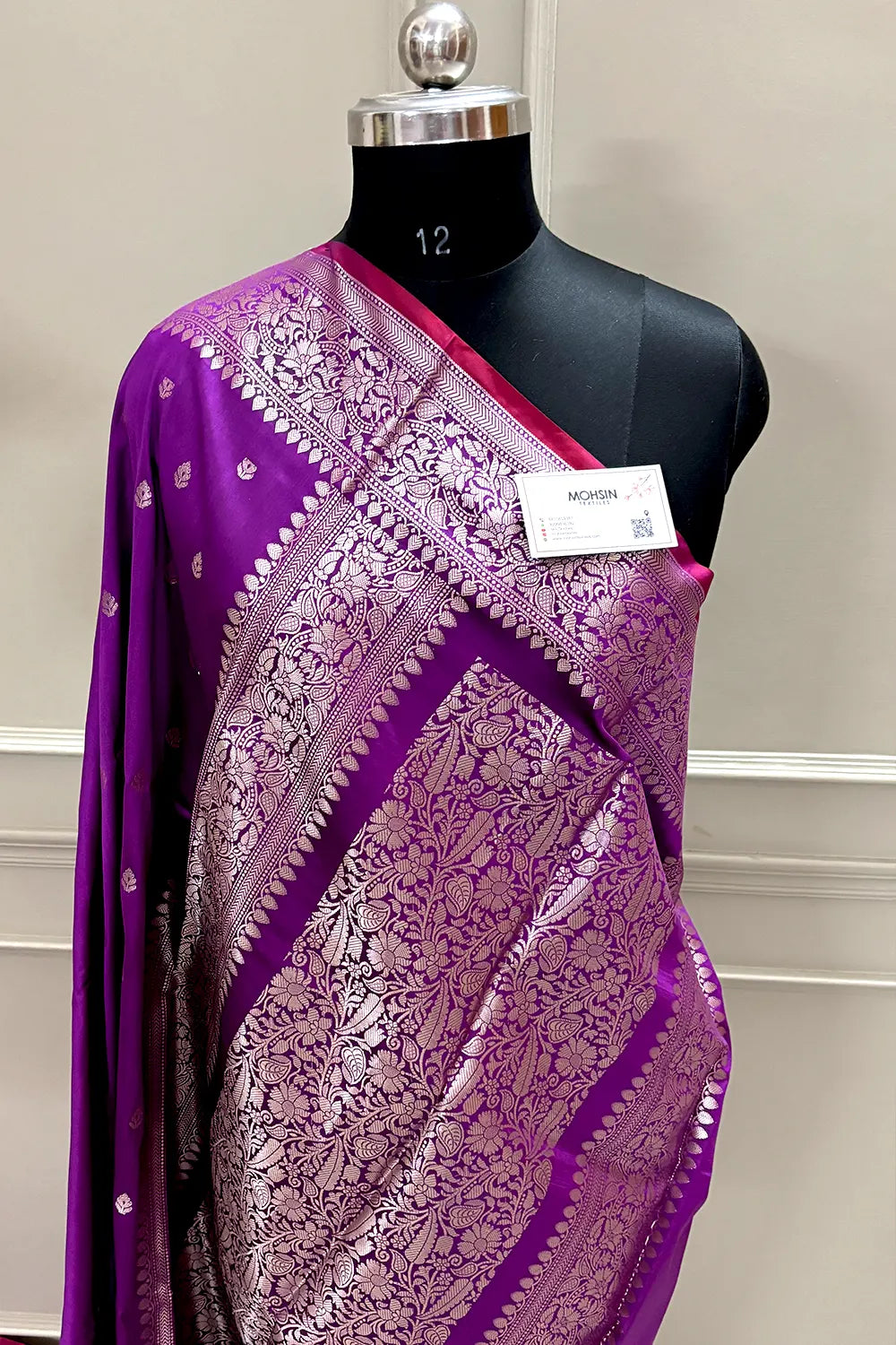 Purple Zari Banarasi Silk Saree
