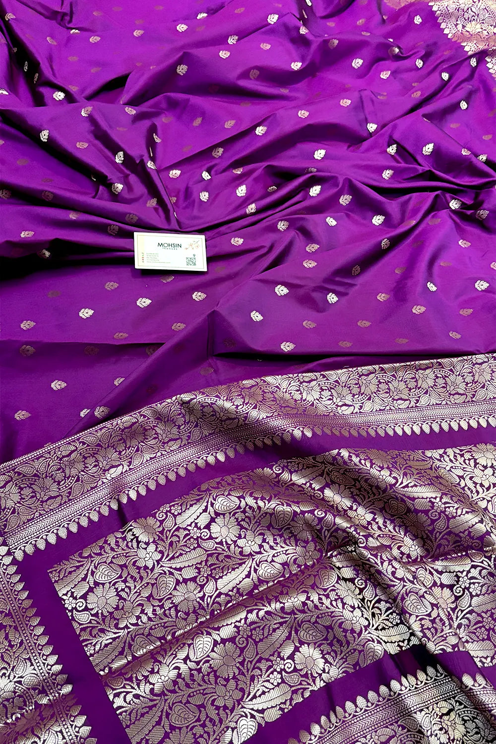 Purple Zari Banarasi Silk Saree