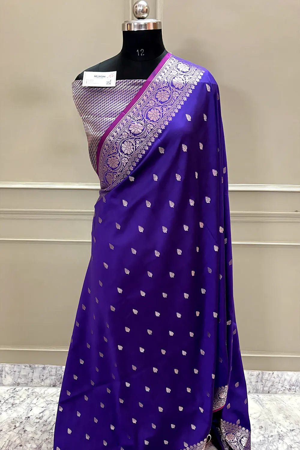 Purple Zari Banarasi Silk Saree