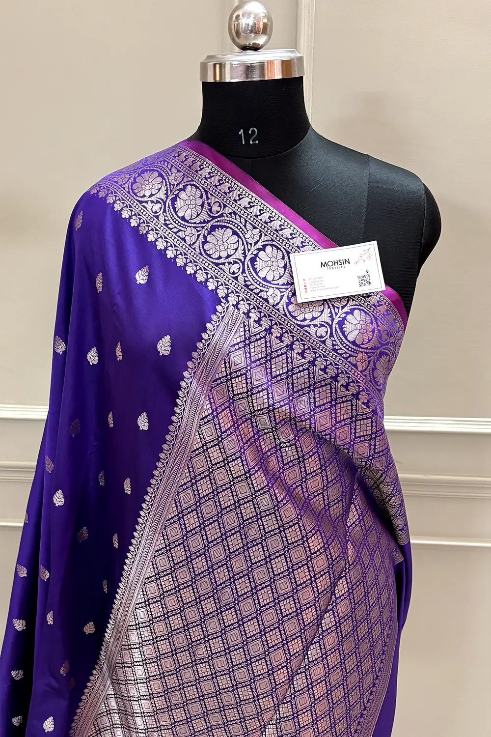 Purple Zari Banarasi Silk Saree