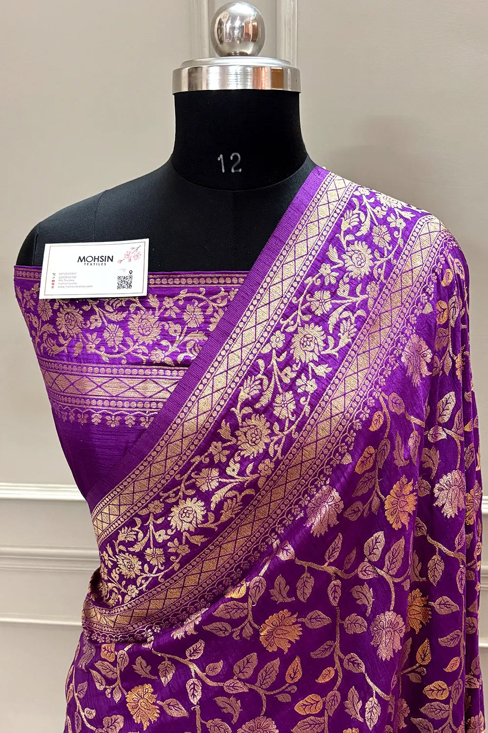 Purple Zari Banarasi Silk Saree