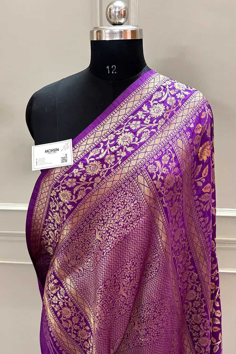 Purple Zari Banarasi Silk Saree