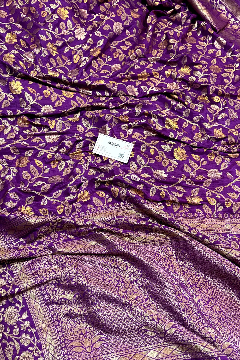 Purple Zari Banarasi Silk Saree