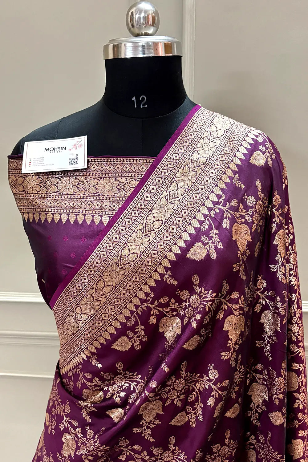 Purple Zari Banarasi Silk Saree