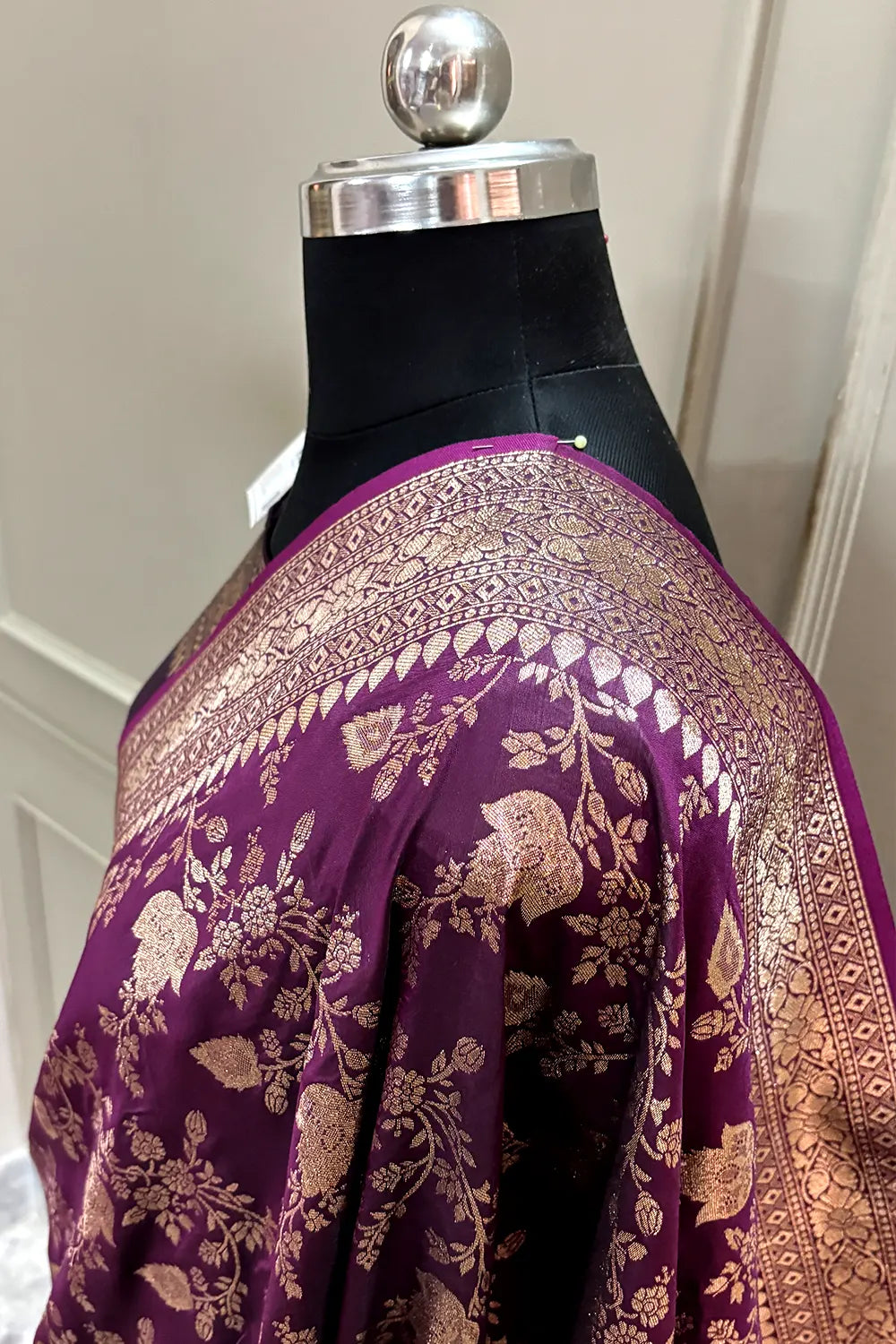 Purple Zari Banarasi Silk Saree